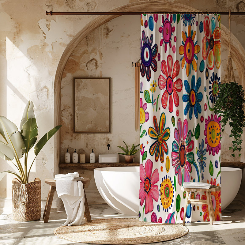 Rideau de douche Bright Bright, H 90 po x l 71 po