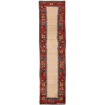 One-of-a-Kind Runner 3'1" X 12'7" Before 1900 Runner Wool Area Rug in Red