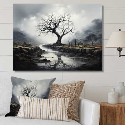 Arbre gris gris mystique sur toile