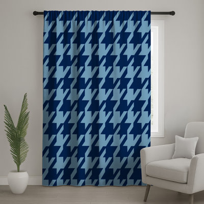 Rideaux de fenêtre bleus Houndstooth