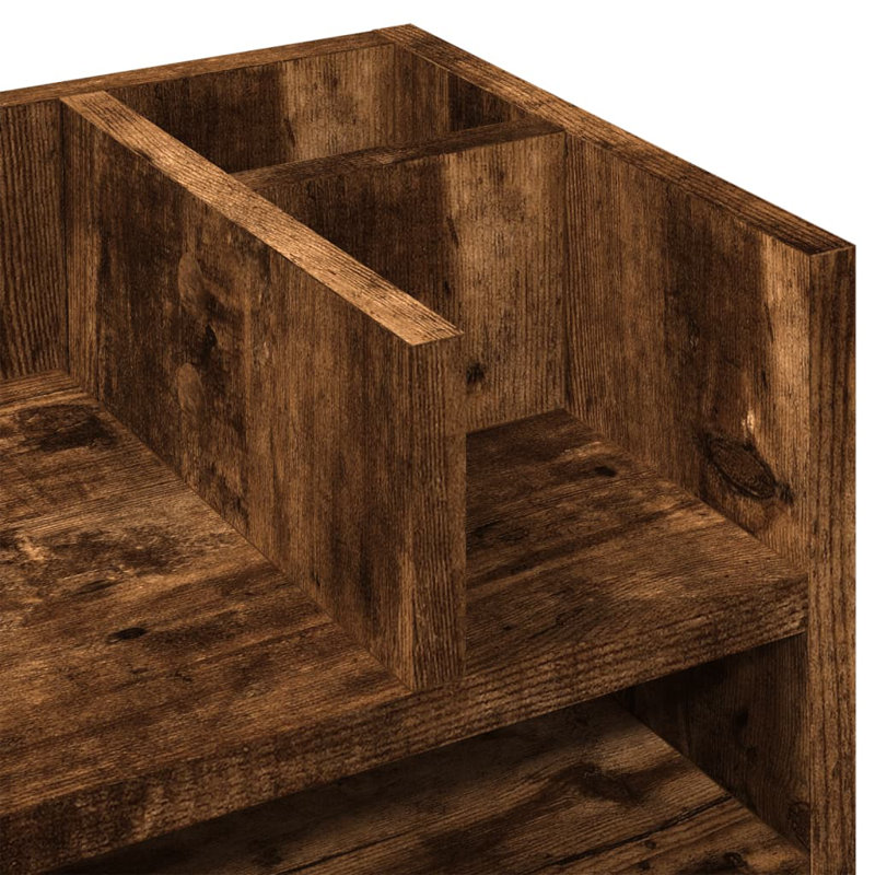 Desk Organiser 44.5X24x25 Cm Engineered Wood, Smoked Oak