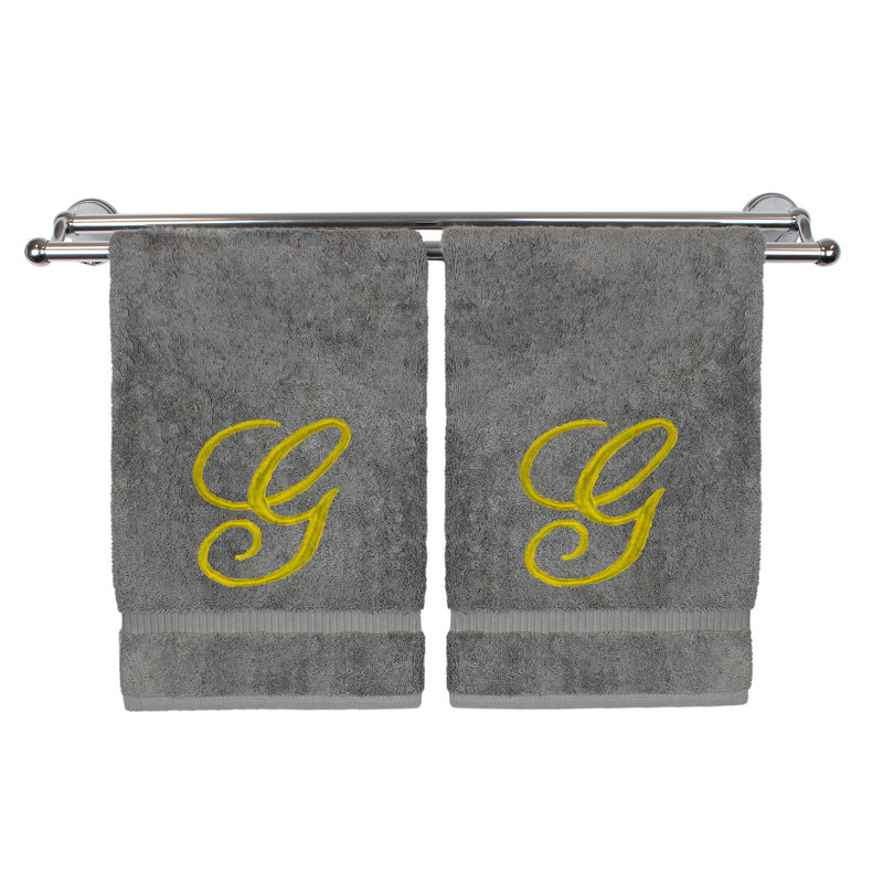 Super Plush Hand Towel, Gray/Gold, G