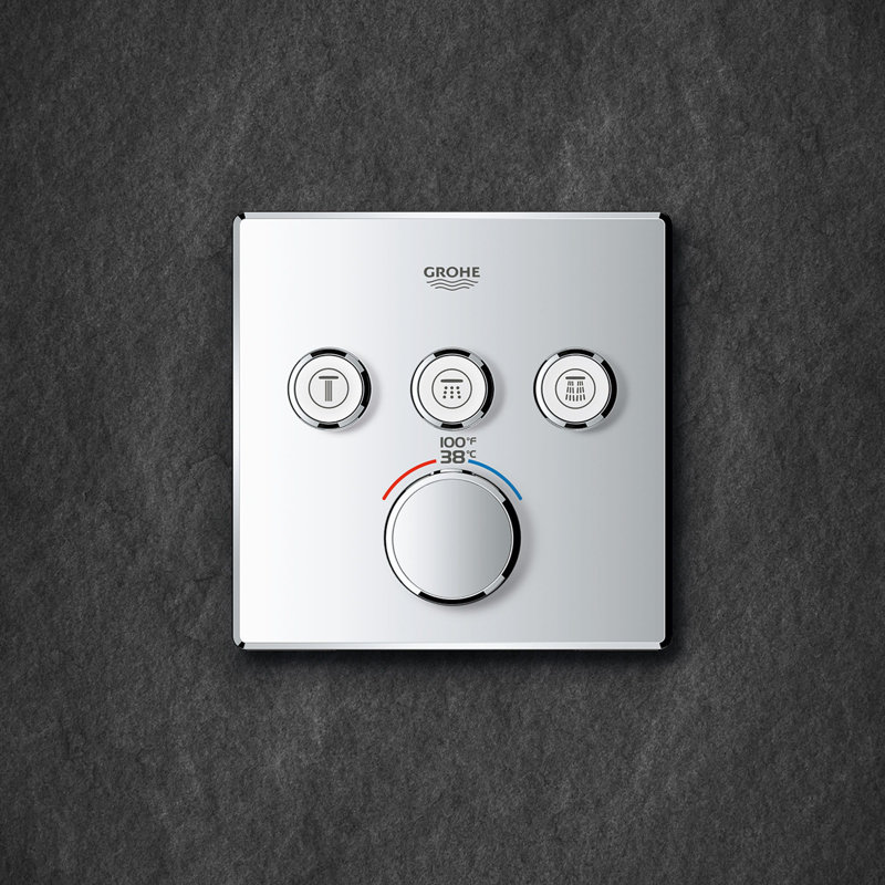 Grohtherm® SmartControl Triple Function Thermostatic Trim with Control Module, StarLight Chrome