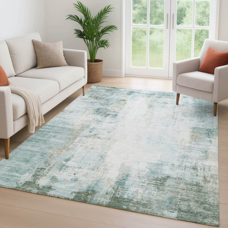 Premium Machine Washable Mayfield  modern Rug, 3' x 5', Sage
