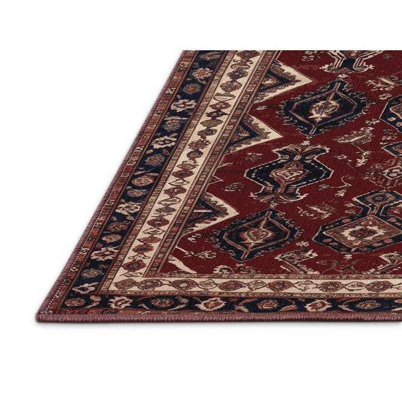 Tapis brun lavable à la machine, Rond 7 pi
