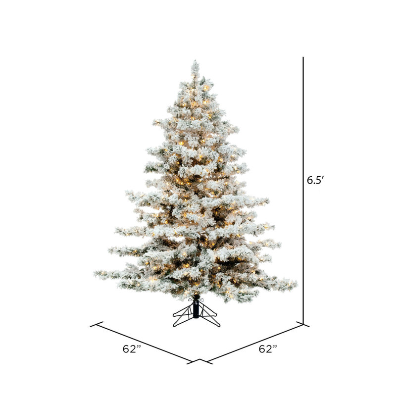 Pfeiffer 6.5' White Artificial Christmas Tree with LED White Lights with Stand