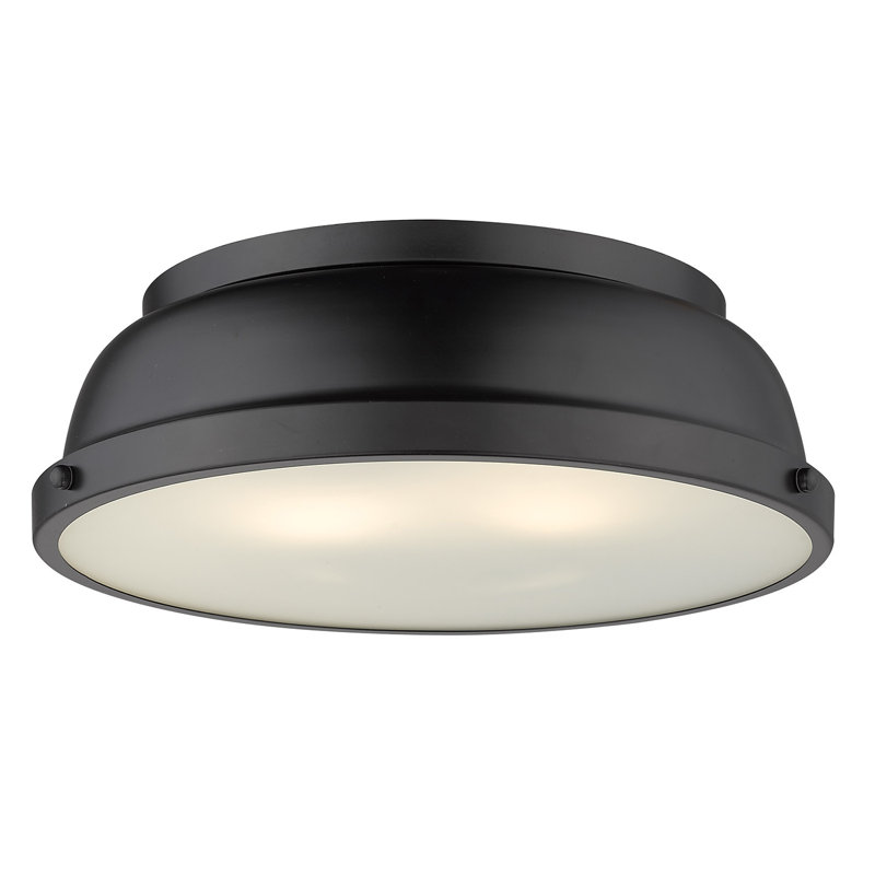 Plafonnier encastré 2 lumières Calico, Noir mat, Noir mat