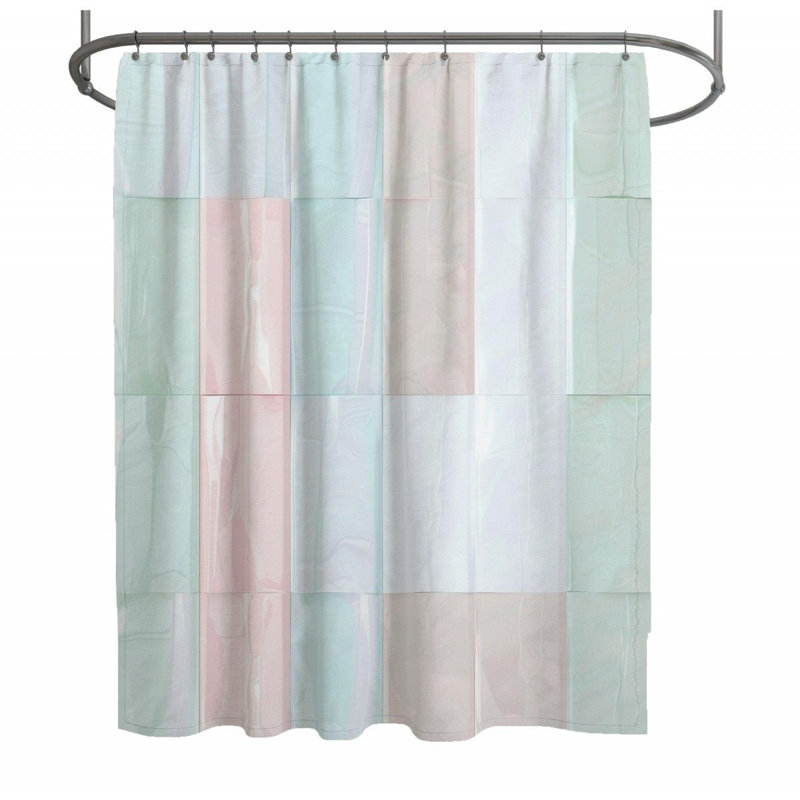 Rideau de douche mural carrelé - Décoration, H 73 po x l 70 po