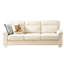Canapé 3 places avec coussins à haute résilience beige, American Design