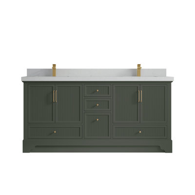 Alys 72'' Free Standing Double Bathroom Vanity with Quartz Top  (Pulls Option)