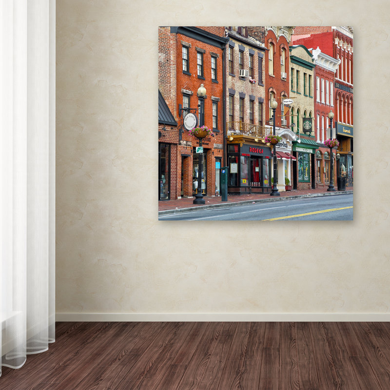 Reproduction de photo sur toile tendue, "Georgetown stores DC 2" par Caliel, H 24 po x l 24 po x P 2 po