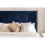 Tête de lit de 54 po pour grand lit, à oreilles élégantes, garniture cloutée, velours bleu, sans sommier, tête de lit à assemblage rapide, capitonnage classique, garniture simple-42011790-42011784