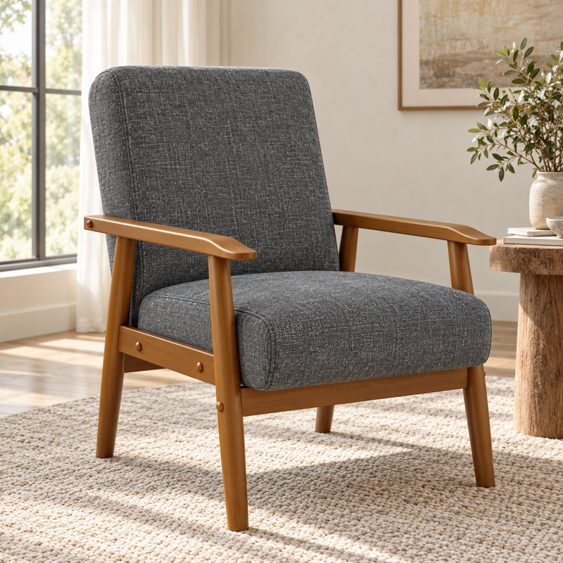 Chaise d'appoint rembourrée Bridgeview, Grey Linen