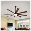 Ventilateur de plafond intérieur / extérieur 72 pouces avec lumière et télécommande, conception à 8 pales en noir et rouge