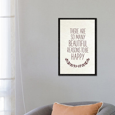 Happiness Quote 1 Piece Wall Art on Canvas