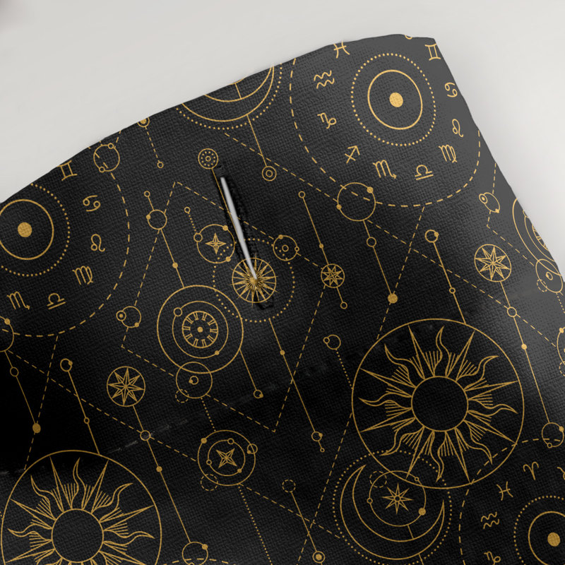 Rideau de douche simple astrologie, Noir / Orange