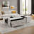 Rectangular Sliding Top Coffee Table With 2 Drawers And 2 Hidden Storage Compartments-1182720498