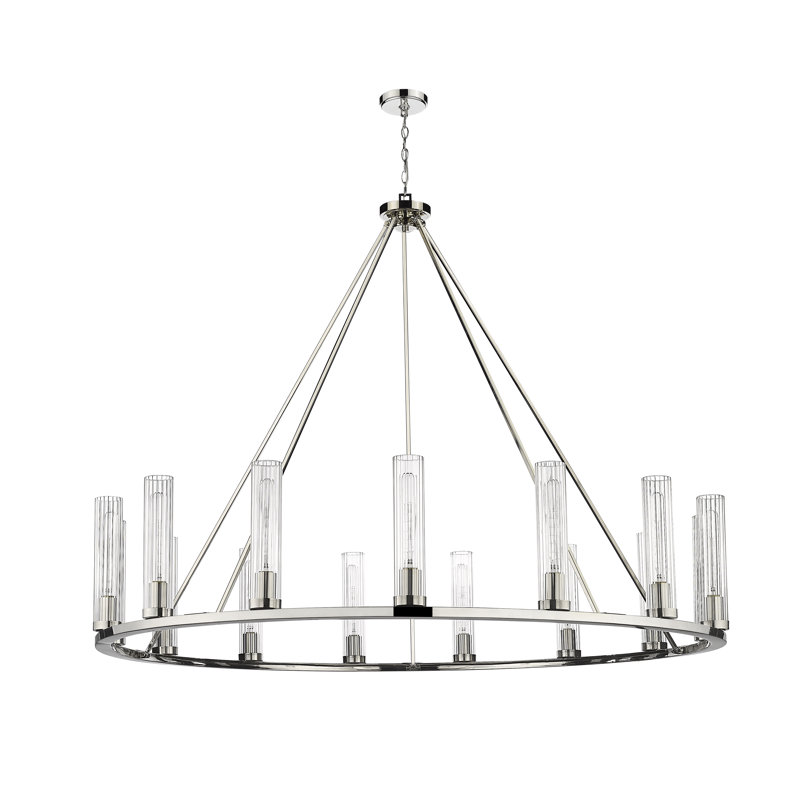 Lustre classique à 15 lumières de style bougie Lustreann, Nickel poli