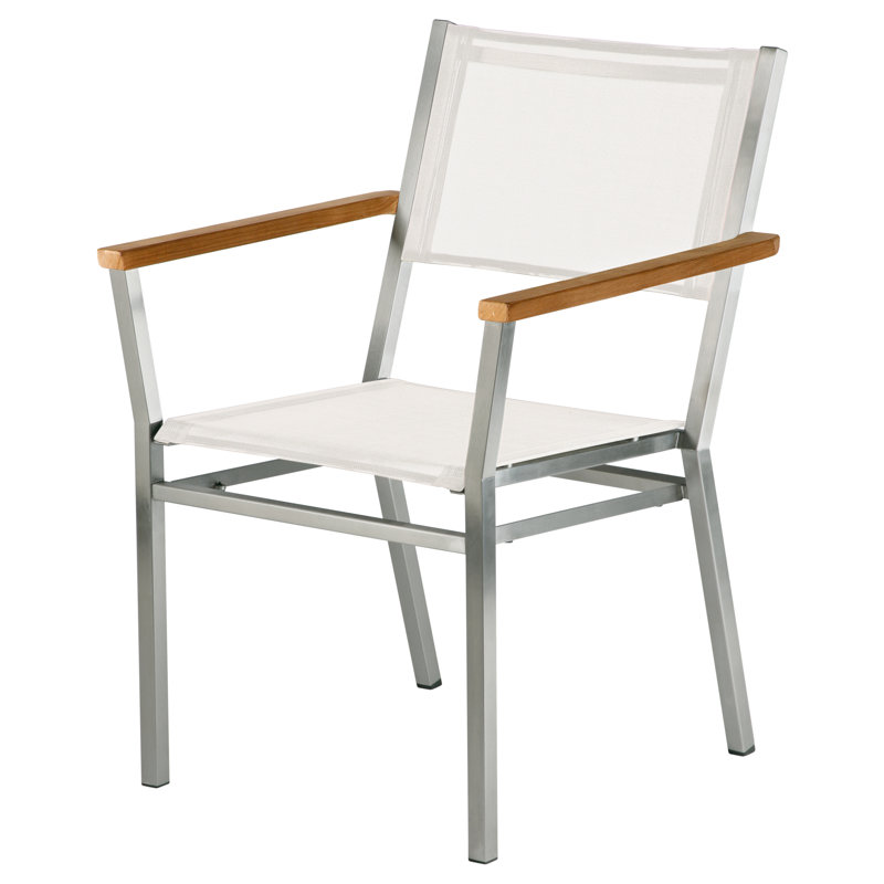 Equinox Dining Armchair, Pearl/Silver/Brown