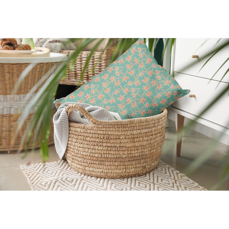 Coussin décoratif floral intérieur / extérieur en polyester, H 14 po x l 20 po, Rectangulaire