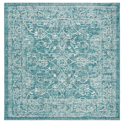 Tapis d'intérieur / extérieur à motif floral Cherene