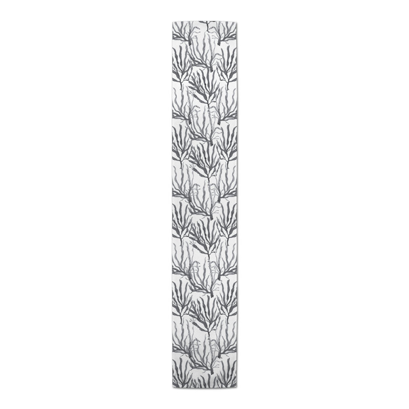 Aldarcie Rectangle Polyester Table Runner, 72" x 16", Gray