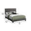 Lit double à profil bas Foxa, tête de lit capitonnée à boutons, boucle gris foncé-117056085-117056087