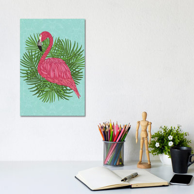 Pink Tropical Flamingo by Angelika Parker - Wrapped Canvas Print