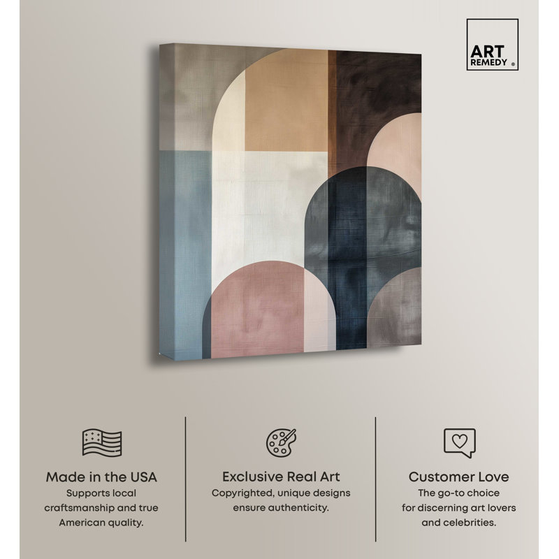 Abstract Geometric Shapes Canvas Wall Art in Neutral Tones, 30" x 36"