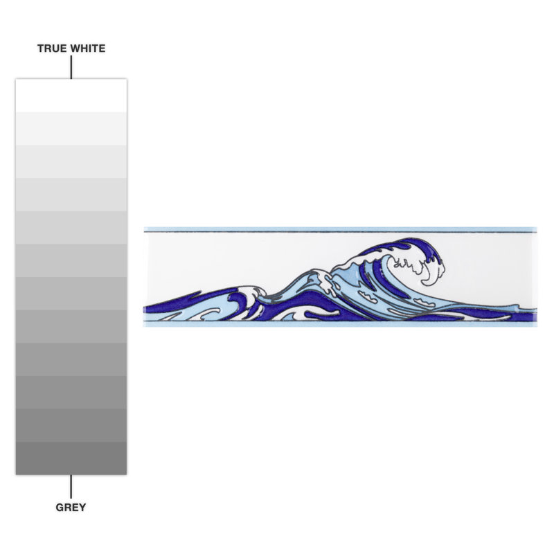 Captain Kanagawa Wave 2" x 8" Glossy Ceramic Specialty Trim in Blue/White, Blue/White