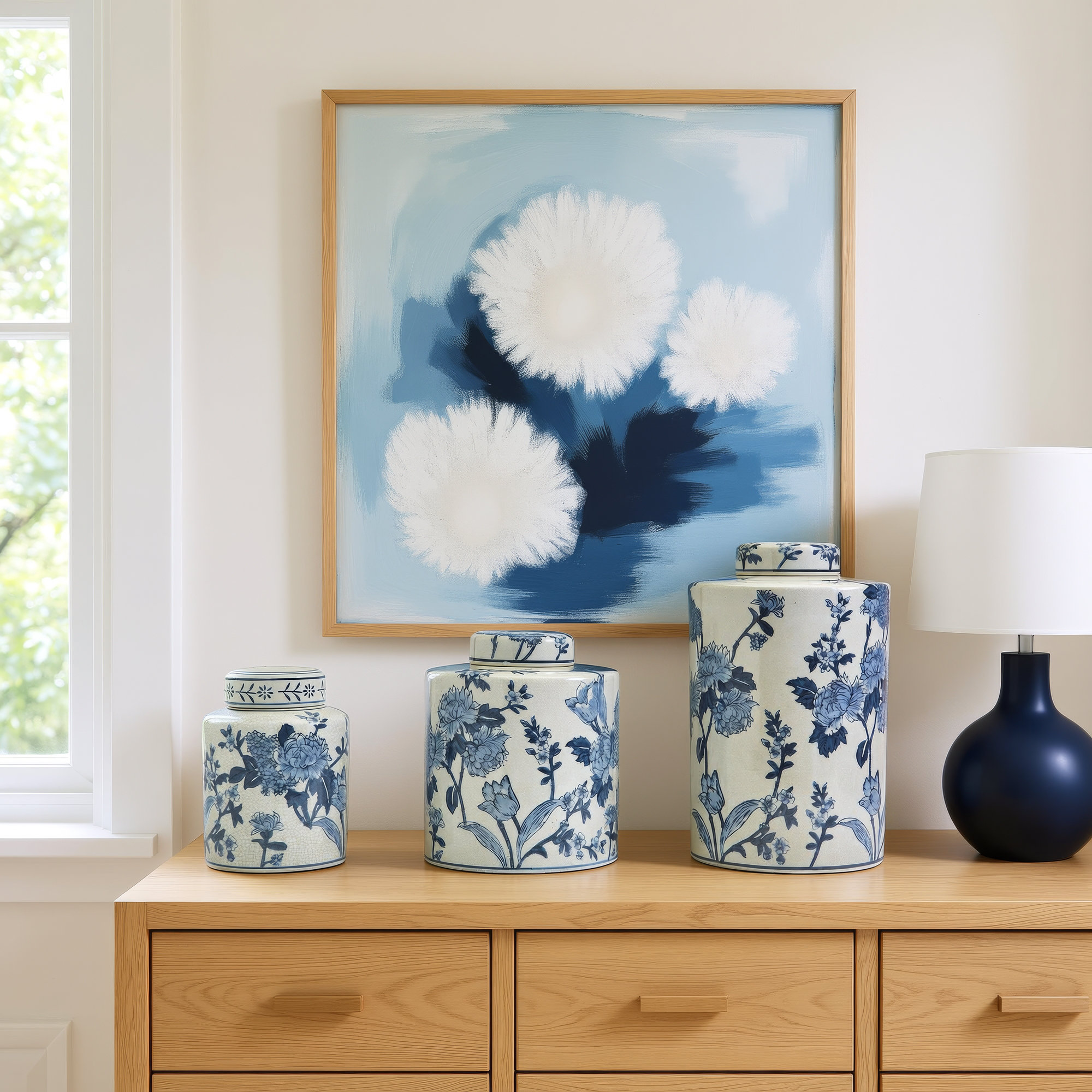 Japanese Blossom Set Of 3 Tea Jars