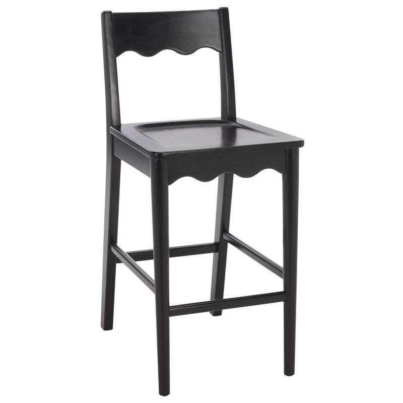 Rosetty Scallop Counter Stool, Black