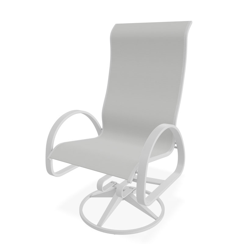 Chaise berçante pivotante Aruba II, Blanc, Blanc 6D Sunbrella®