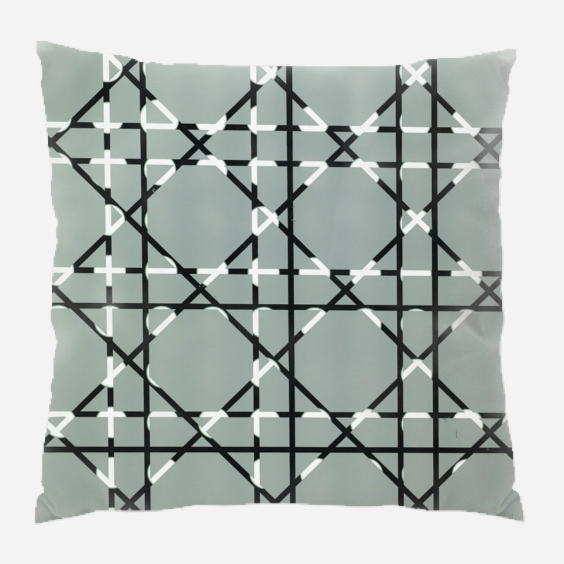 Geometric Microsuede Reversible Throw Pillow