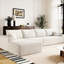 Canapé modulaire de 135 po avec méridienne en forme de L, siège profond modulaire blanc et tissu velours côtelé de 135 po, sans méridienne, aucun assemblage requis.-1596194944-1596194946