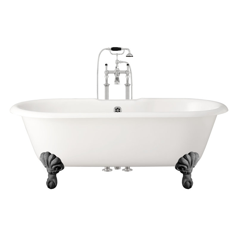 Draycott Bathtub with Eagle Feet, Natural Aluminium