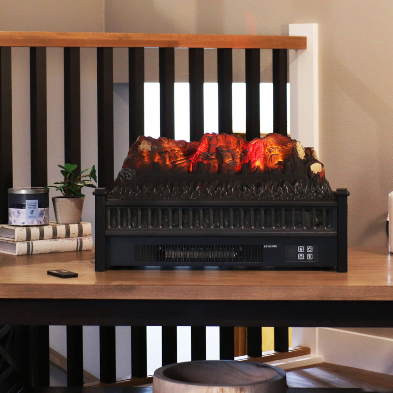Eilonwy 23'' W 4,777 BTU Indoor Log Fireplace Insert Heater with Remote