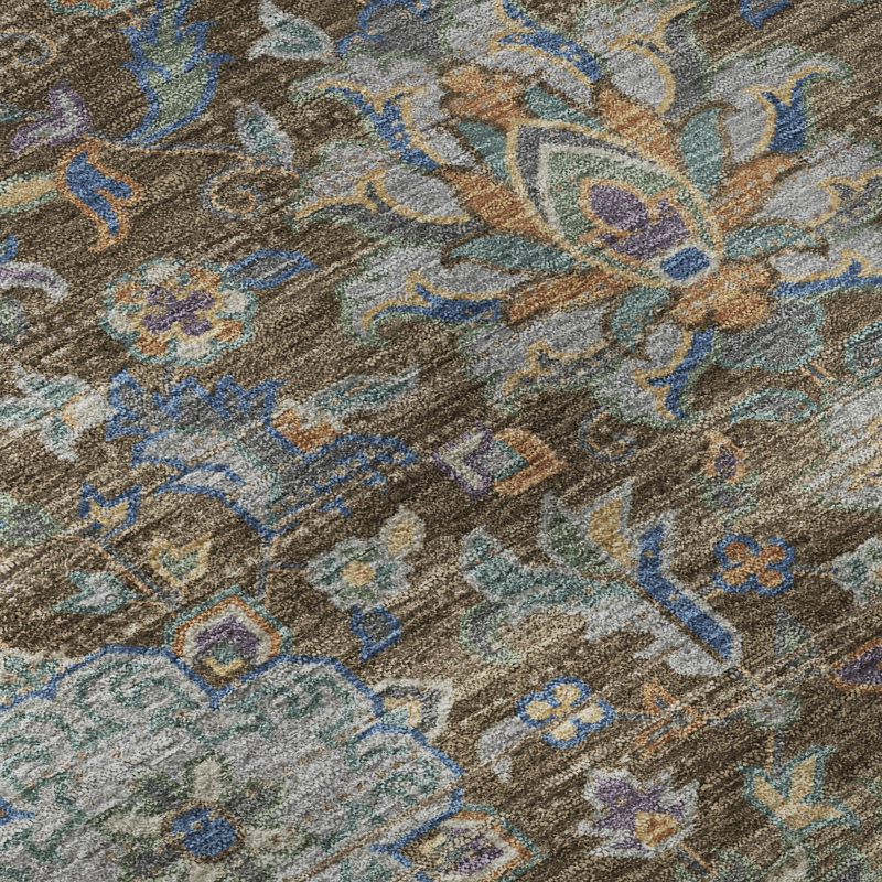 Tapis lavable à la machine de qualité supérieure Mayfield AMF2485, Chocolat, Tapis de couloir 2 pi 3 po x 7 pi 6 po