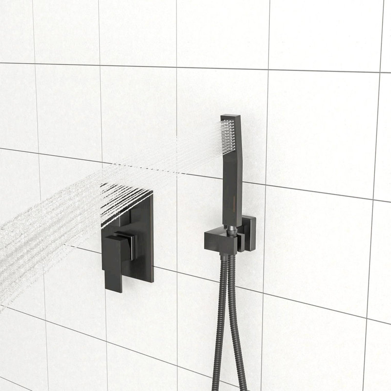 Robinet de douche avec valve brute, Bronze huilé