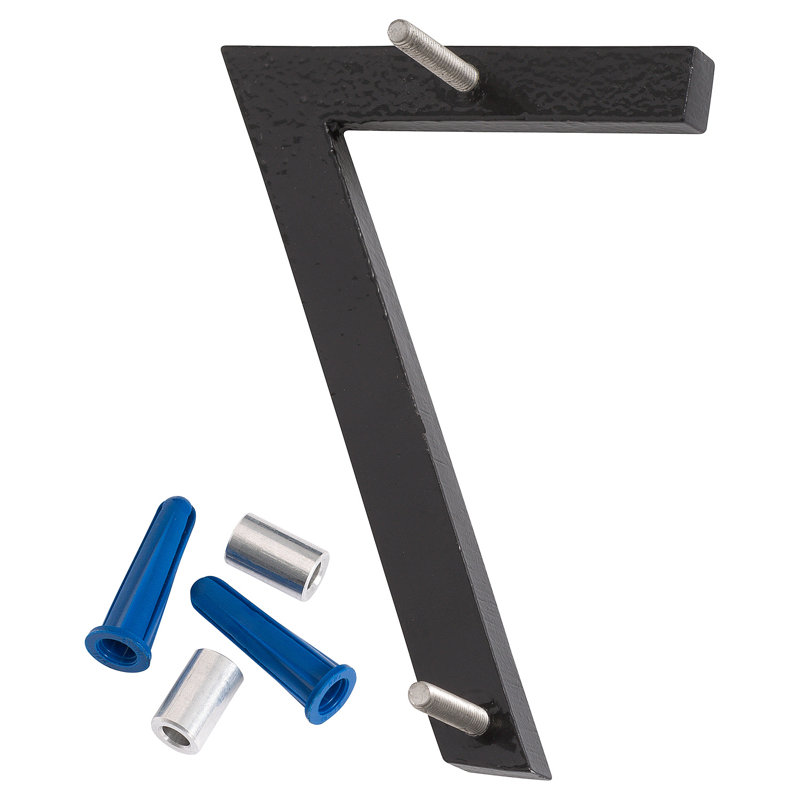 6-Inch Black Aluminum Floating House Number 7