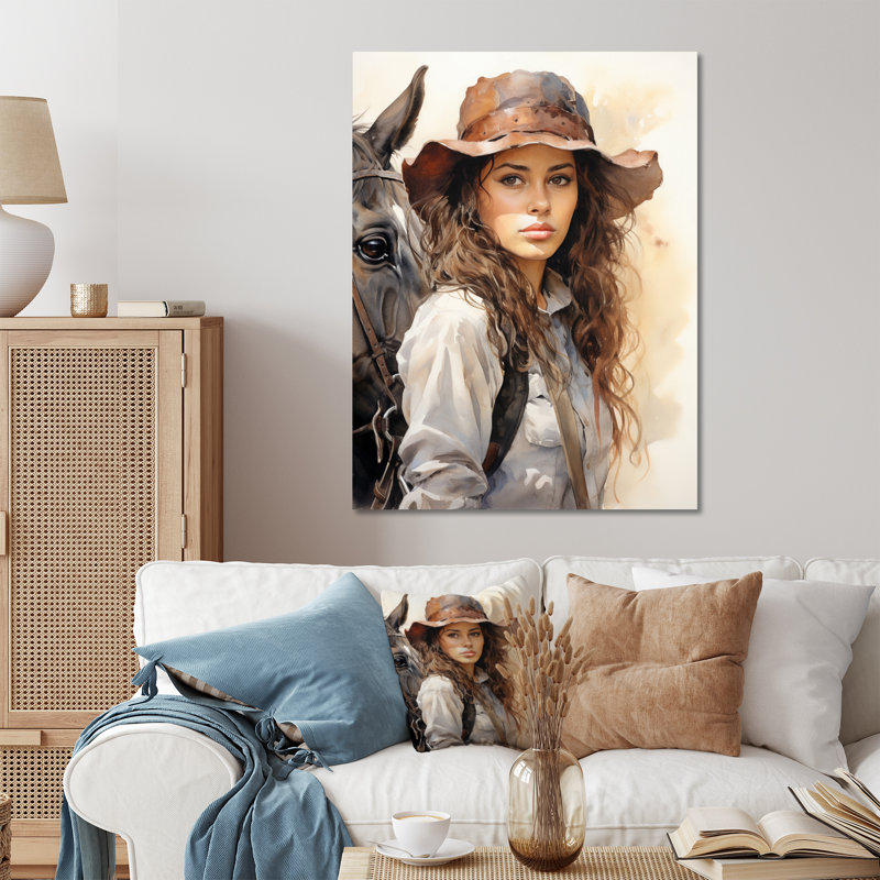 Cowgirl, selle en cuir, H 32 po x l 24 po x P 1 po