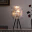 Lampe de table moderne en métal 20,5 po à abat-jour plume gris doux-910524019