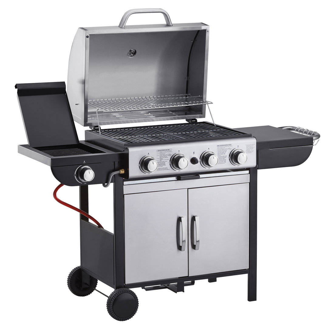 Prevost Symple Stuff 4 - Burner Countertop Liquid Propane Gas Grill with Side Burner and Cabinet
