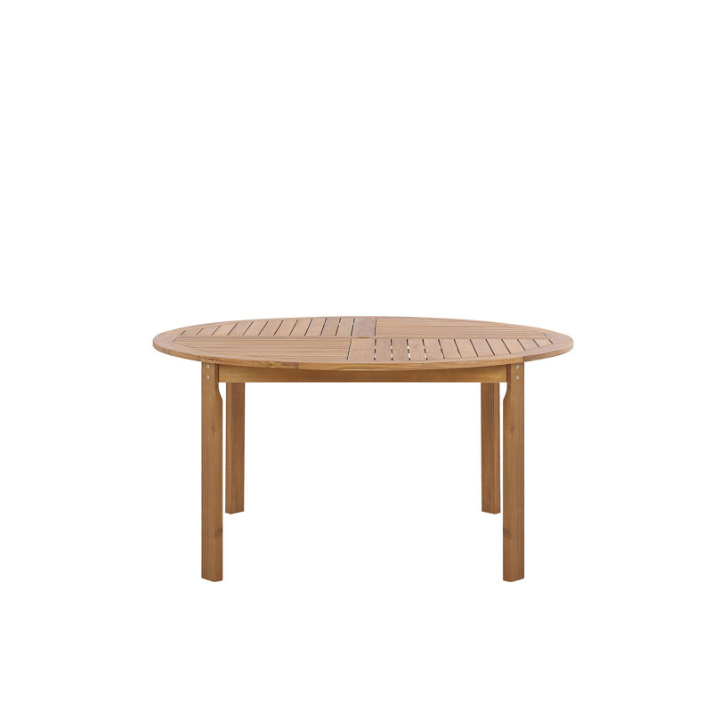 Rosso Round Acacia Outdoor Dining Table With Umbrella Hole , 150cm cm W 150cm cm D
