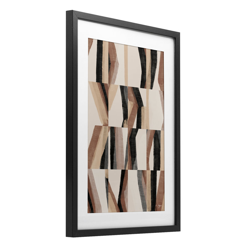 «Neutral Abstract Kit», reproduction encadrée sous verre, design par 1x, H 20 po x l 14 po, Cadre noir minuit