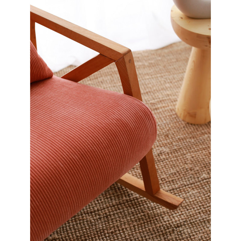Luxurious Wing Chair, Vermilion Velvet Fabric, 26.4 x 29.5 x 33.5 inches | Sturdy Wooden Legs, Comfortable Sitting Height: 20.1 inches | Perfect Accent Chair for Living Room, Stylish and Cozy Design