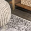 Tapis gris foncé / crème Shellenbarger Filigree Medallion-521823898