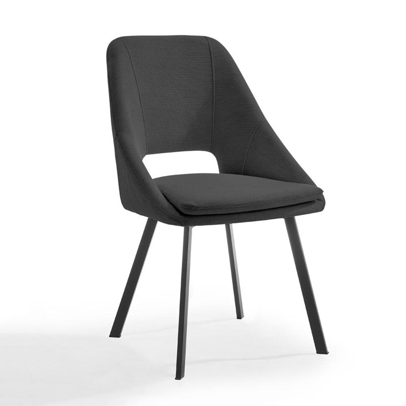 Ekalaka 48cm H Fabric Upholstered Upholstered Back Side Chair, Grey