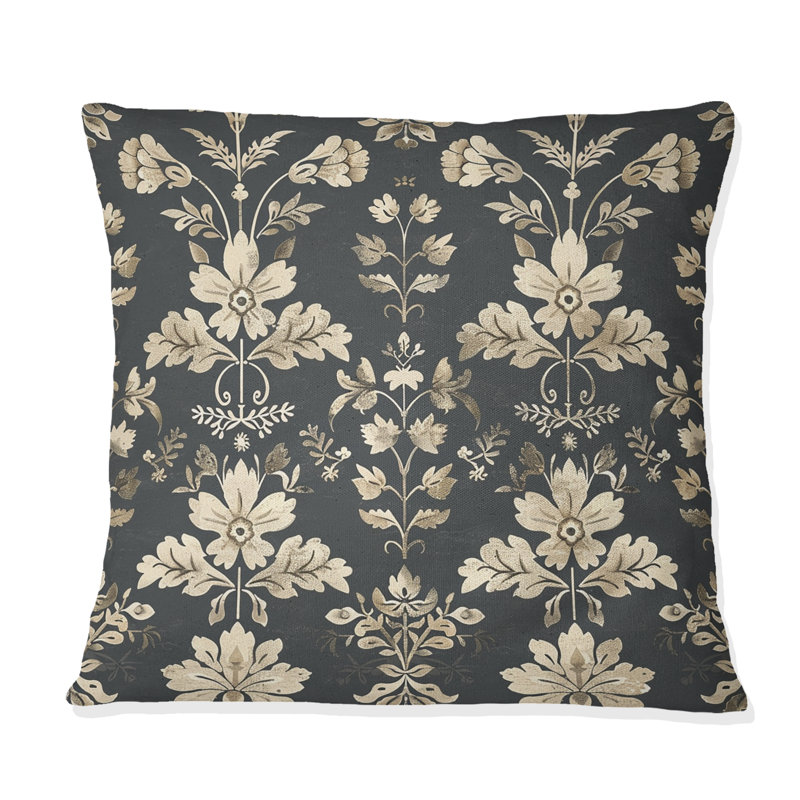 Coussin décoratif gris foncé Farmhouse Charm VI - Country, Carrée, H 18 po x l 18 po