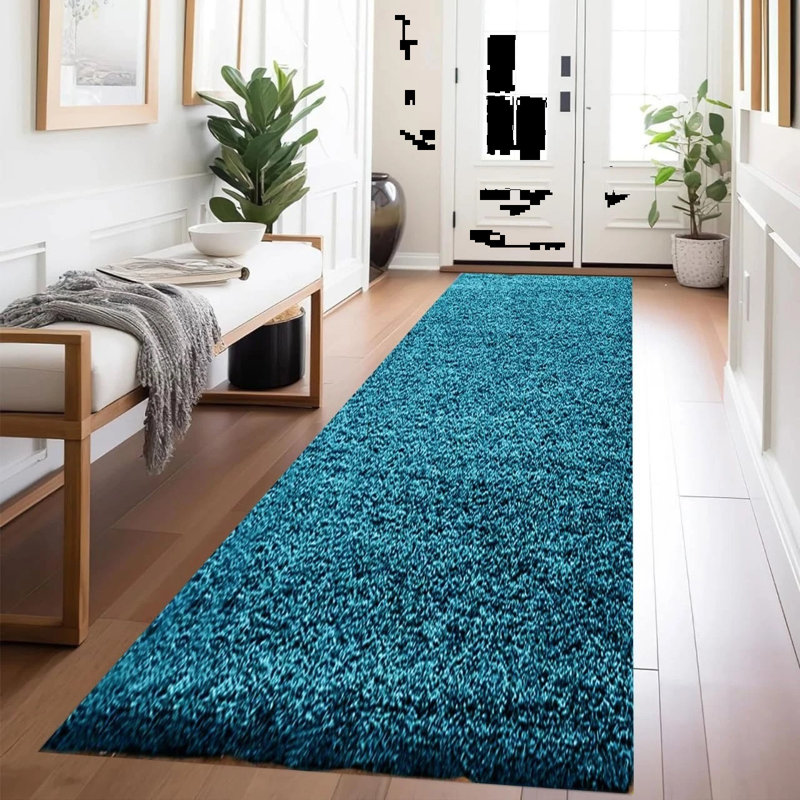 Solid Colour Shag Area Rug, Runner 60 x 220 cm